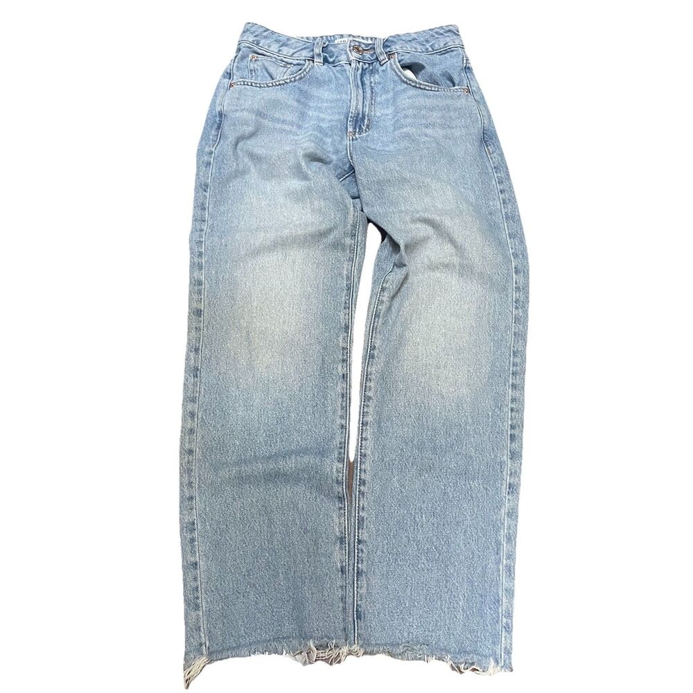 Garage Jeans Size 3 26 Droit Straight Leg Light Wash Denim High Rise Raw Hem
